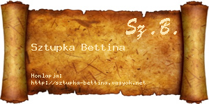 Sztupka Bettina névjegykártya